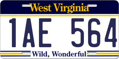 WV license plate 1AE564