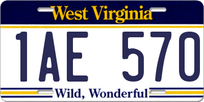 WV license plate 1AE570