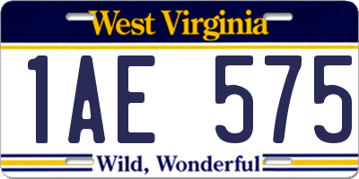 WV license plate 1AE575