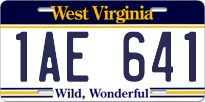 WV license plate 1AE641