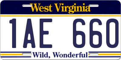 WV license plate 1AE660