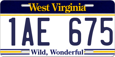 WV license plate 1AE675