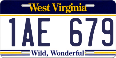 WV license plate 1AE679