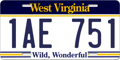 WV license plate 1AE751