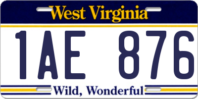 WV license plate 1AE876