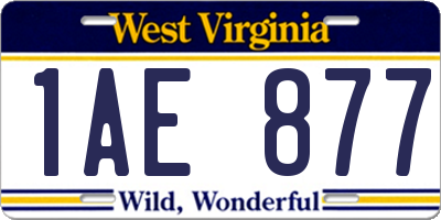 WV license plate 1AE877