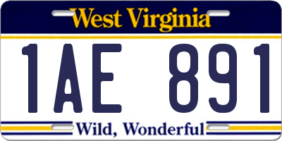 WV license plate 1AE891