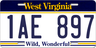 WV license plate 1AE897