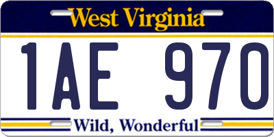 WV license plate 1AE970