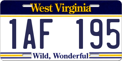 WV license plate 1AF195