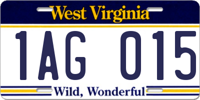 WV license plate 1AG015