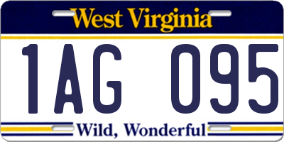 WV license plate 1AG095