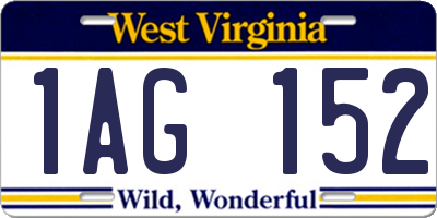 WV license plate 1AG152