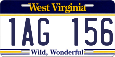 WV license plate 1AG156