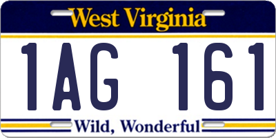 WV license plate 1AG161