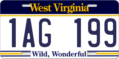 WV license plate 1AG199