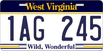 WV license plate 1AG245