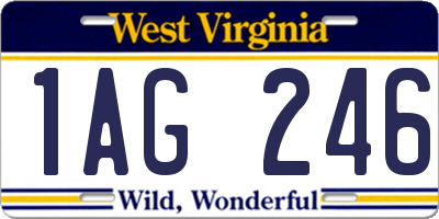 WV license plate 1AG246
