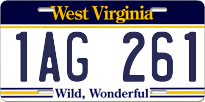 WV license plate 1AG261