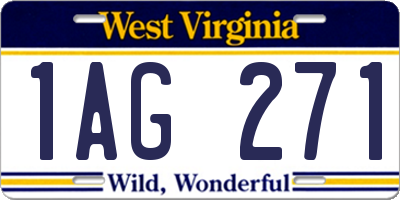 WV license plate 1AG271