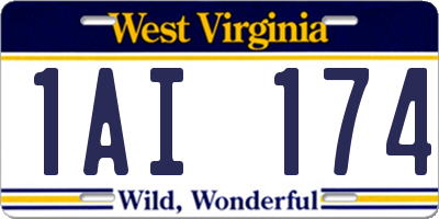 WV license plate 1AI174