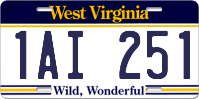 WV license plate 1AI251
