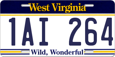 WV license plate 1AI264