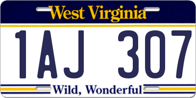 WV license plate 1AJ307
