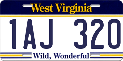 WV license plate 1AJ320
