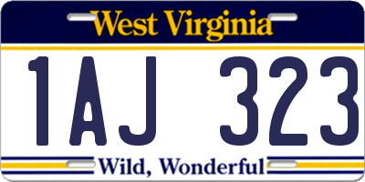 WV license plate 1AJ323