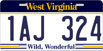 WV license plate 1AJ324