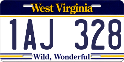 WV license plate 1AJ328
