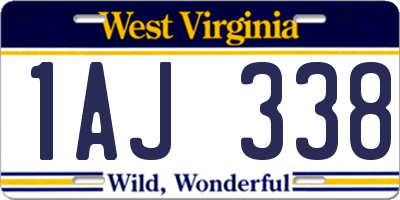 WV license plate 1AJ338