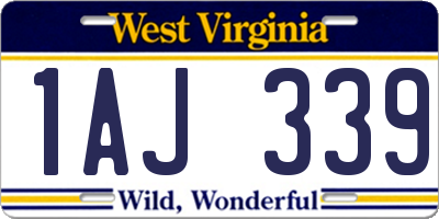 WV license plate 1AJ339