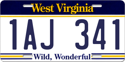 WV license plate 1AJ341