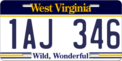 WV license plate 1AJ346