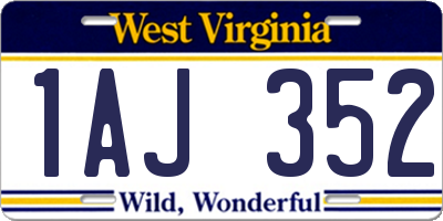 WV license plate 1AJ352