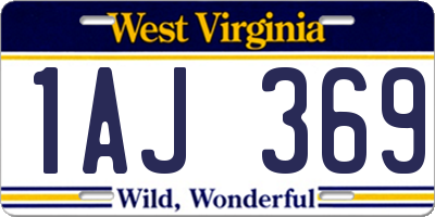 WV license plate 1AJ369