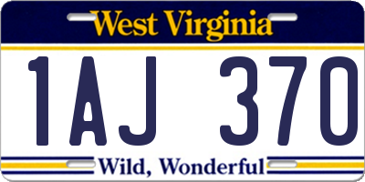 WV license plate 1AJ370