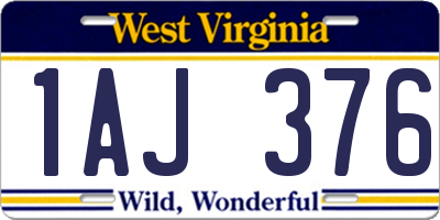 WV license plate 1AJ376