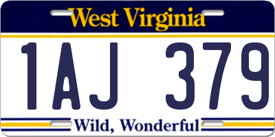 WV license plate 1AJ379