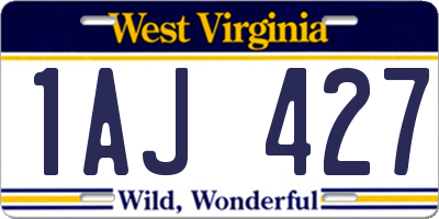 WV license plate 1AJ427