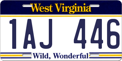 WV license plate 1AJ446