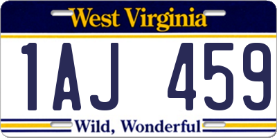 WV license plate 1AJ459