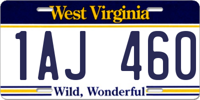 WV license plate 1AJ460