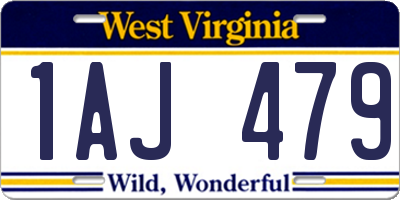 WV license plate 1AJ479