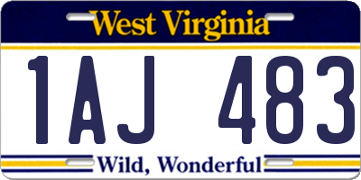WV license plate 1AJ483