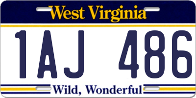 WV license plate 1AJ486