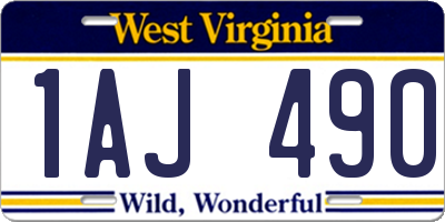 WV license plate 1AJ490