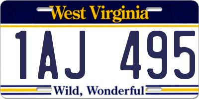 WV license plate 1AJ495